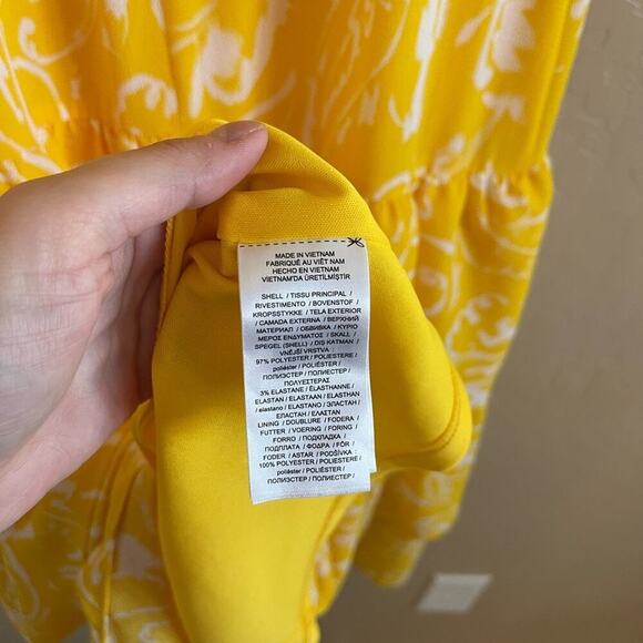 Ralph Lauren Lemon Yellow Tiered Wrap Midi Dress - Picture 6 of 6